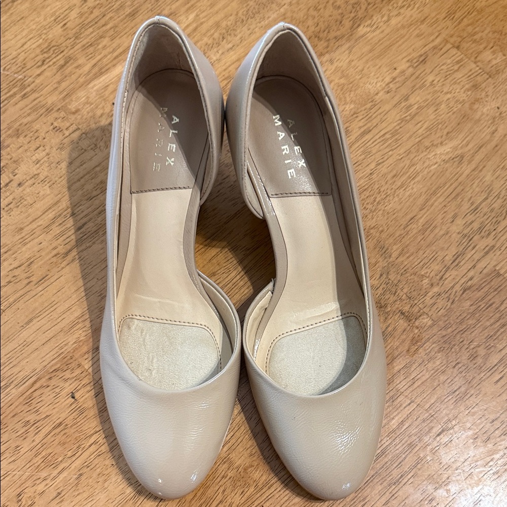 Alex Marie Beige Pointed-Toe Flats